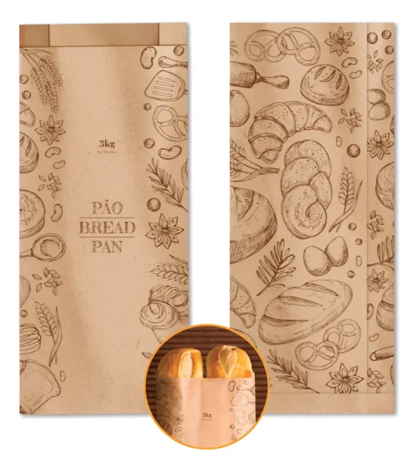 D_NQ_NP_2X_952230-MLA99857679133_112025-F Saco Kraft para Pães 3 kg | 16,5 × 37 cm